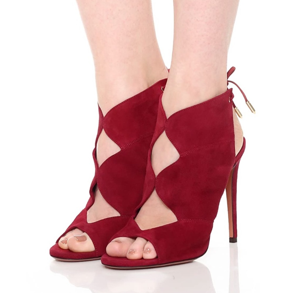 Aquazzura Pasadena Open Toe High Heel Booties